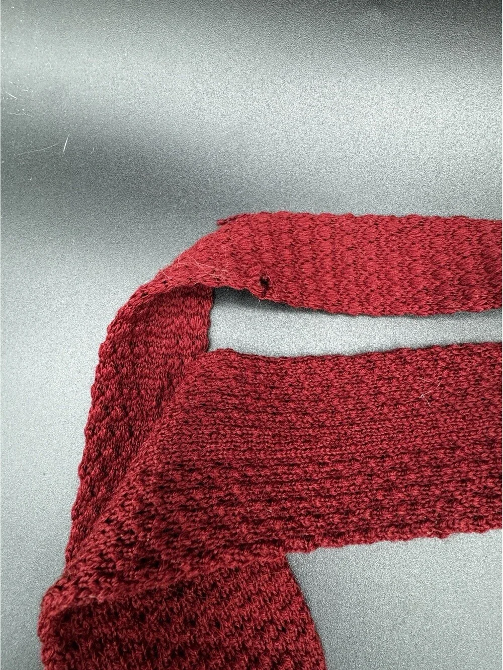 Vintage Andhurst Wool Knit Square End Tie Red USA 54” x 3.75” 60s 70s